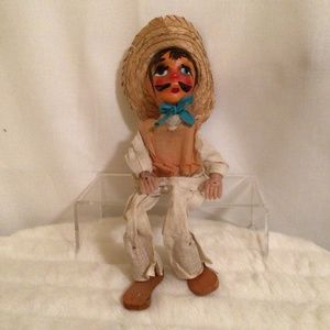 Vintage Handmade Wooden Mexican Marionette String Puppet